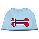 Bone Shaped Norway Flag Screen Print Shirts Baby Blue L