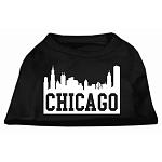 Chicago Skyline Screen Print Shirt Black Lg