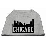 Chicago Skyline Screen Print Shirt Grey Lg