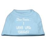 Dear Santa I Went with Naughty Screen Print Shirts Baby Blue Lg