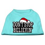 Don't Stop Believin' Screenprint Shirts Aqua L