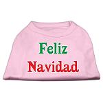 Feliz Navidad Screen Print Shirts Light Pink L