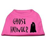 Ghost Hunter Screen Print Shirt Bright Pink with Black Lettering Lg