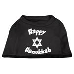 Happy Hanukkah Screen Print Shirt Black Lg