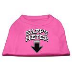 Happy Meter Screen Printed Dog Shirt Bright Pink Lg