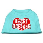 Heart Breaker Screen Print Shirt Aqua Lg