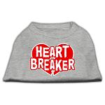 Heart Breaker Screen Print Shirt Grey Lg