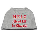 Head Elf In Charge Screen Print Shirt Grey Lg