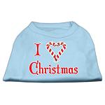 I Heart Christmas Screen Print Shirt Baby Blue Lg