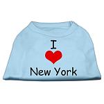 I Love New York Screen Print Shirts Baby Blue Lg