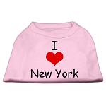 I Love New York Screen Print Shirts Pink Lg