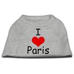 I Love Paris Screen Print Shirts Grey Lg