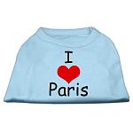 I Love Paris Screen Print Shirts Baby Blue Lg