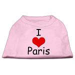 I Love Paris Screen Print Shirts Pink Lg