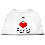 I Love Paris Screen Print Shirts White Lg