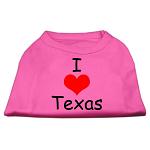 I Love Texas Screen Print Shirts Bright Pink Lg