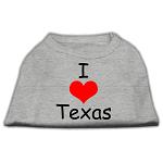 I Love Texas Screen Print Shirts Grey Lg