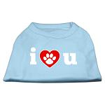 I Love U Screen Print Shirt Baby Blue Lg