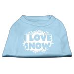 I Love Snow Screenprint Shirts Baby Blue L