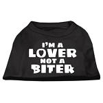 I'm a Lover not a Biter Screen Printed Dog Shirt  Black Lg