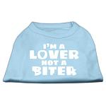 I'm a Lover not a Biter Screen Printed Dog Shirt  Baby Blue Lg