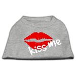 Kiss Me Screen Print Shirt Grey Lg