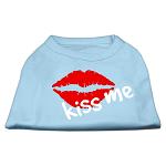 Kiss Me Screen Print Shirt Baby Blue Lg