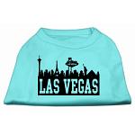 Las Vegas Skyline Screen Print Shirt Aqua Lg