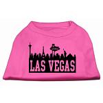 Las Vegas Skyline Screen Print Shirt Bright Pink Lg