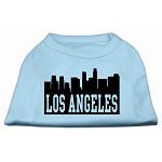 Los Angeles Skyline Screen Print Shirt Baby Blue Lg