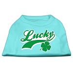 Lucky Swoosh Screen Print Shirt Aqua Lg