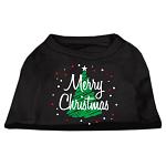 Scribbled Merry Christmas Screenprint Shirts Black L