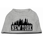 New York Skyline Screen Print Shirt Grey Lg