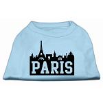 Paris Skyline Screen Print Shirt Baby Blue Lg