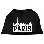 Paris Skyline Screen Print Shirt Black Lg