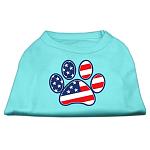 Patriotic Paw Screen Print Shirts Aqua L