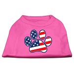 Patriotic Paw Screen Print Shirts Bright Pink L