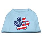 Patriotic Paw Screen Print Shirts Baby Blue L