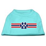 Patriotic Star Paw Screen Print Shirts Aqua L