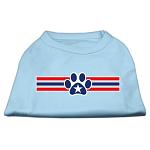 Patriotic Star Paw Screen Print Shirts Baby Blue L