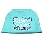 God Bless USA Screen Print Shirts Aqua L