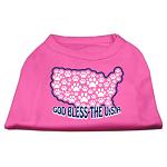 God Bless USA Screen Print Shirts Bright Pink L