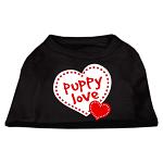 Puppy Love Screen Print Shirt Black Lg