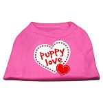 Puppy Love Screen Print Shirt Bright Pink Lg