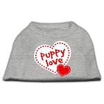 Puppy Love Screen Print Shirt Grey Lg