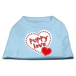 Puppy Love Screen Print Shirt Baby Blue Lg