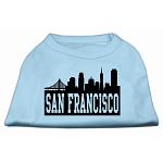 San Francisco Skyline Screen Print Shirt Baby Blue Lg