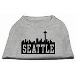 Seattle Skyline Screen Print Shirt Grey Lg