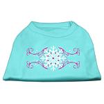 Pink Snowflake Swirls Screenprint Shirts Aqua L