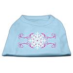 Pink Snowflake Swirls Screenprint Shirts Baby Blue L